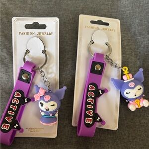 Kuromi Purple Keychain Set
